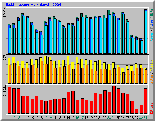 Daily usage for March 2024