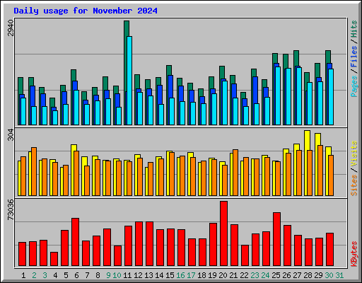 Daily usage for November 2024