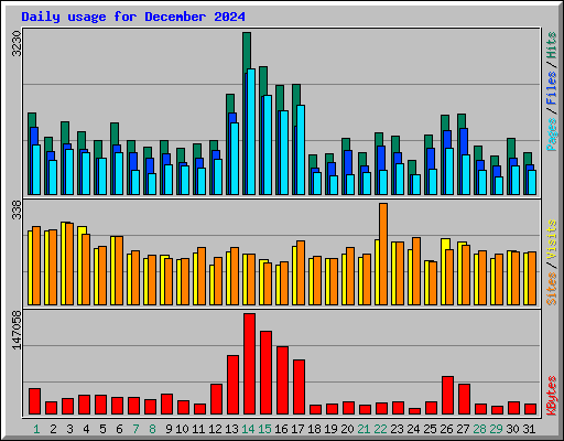 Daily usage for December 2024