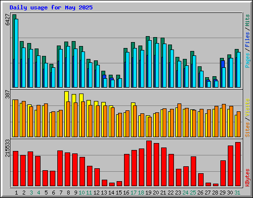 Daily usage for May 2025