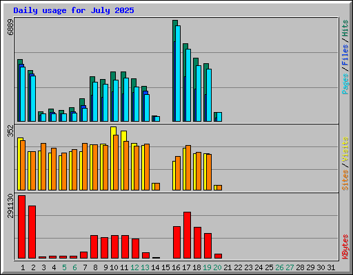 Daily usage for July 2025
