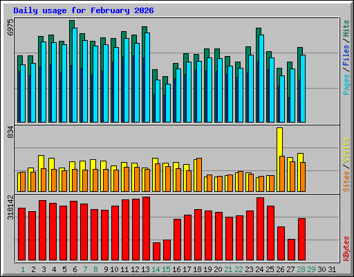 Daily usage for February 2026