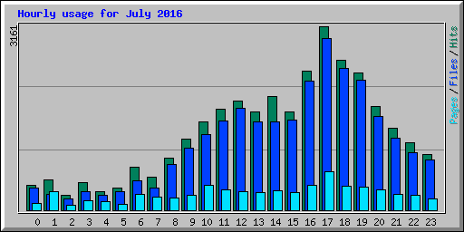 Hourly usage for July 2016