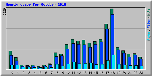 Hourly usage for October 2016