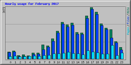 Hourly usage for February 2017