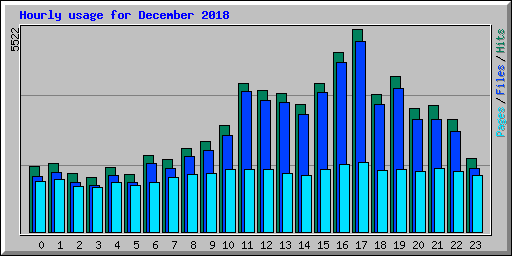 Hourly usage for December 2018