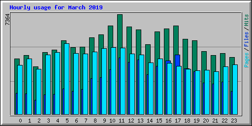 Hourly usage for March 2019