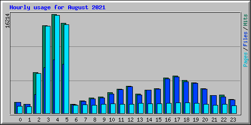 Hourly usage for August 2021