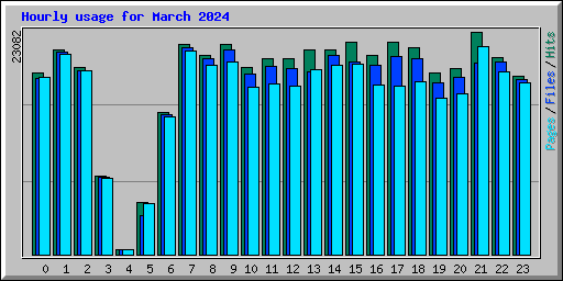 Hourly usage for March 2024