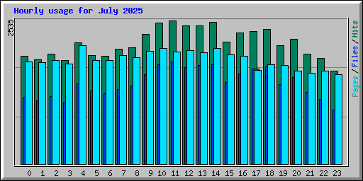 Hourly usage for July 2025
