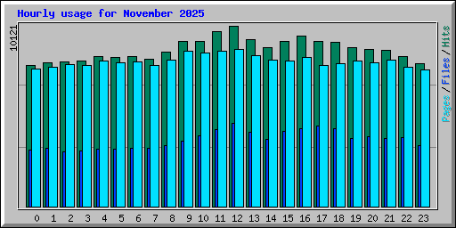 Hourly usage for November 2025